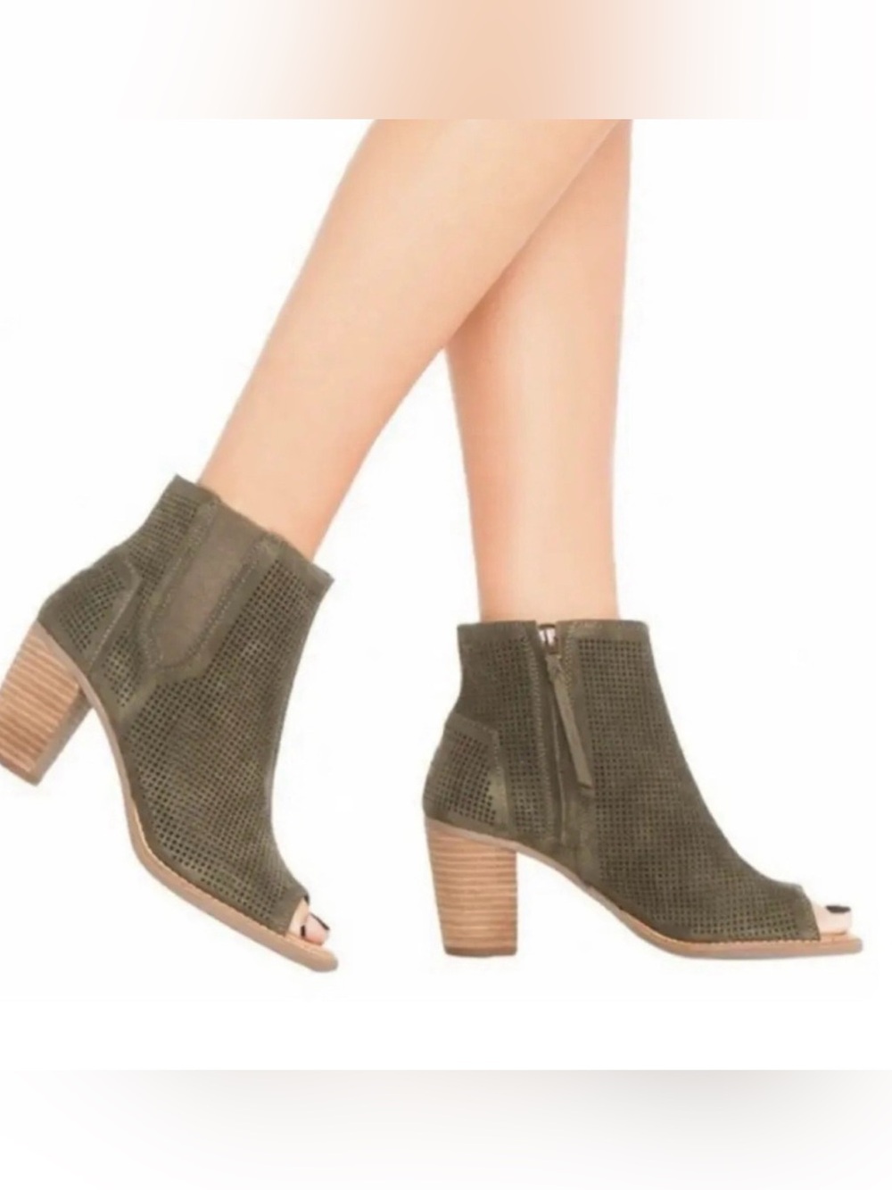 TOMS MAJORCA PEEP TOE BOOTIES SIZE US 5.5